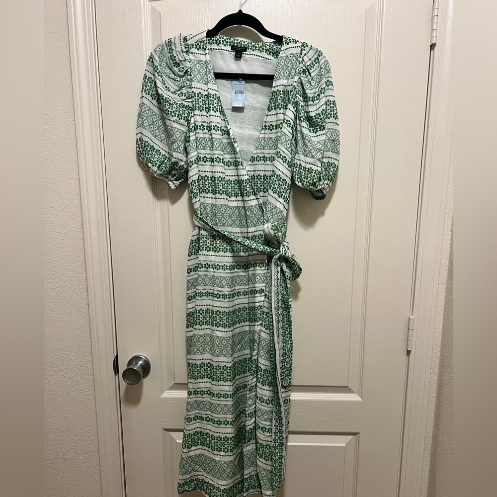 Ann Taylor Puff Sleeve Wrapped Dress